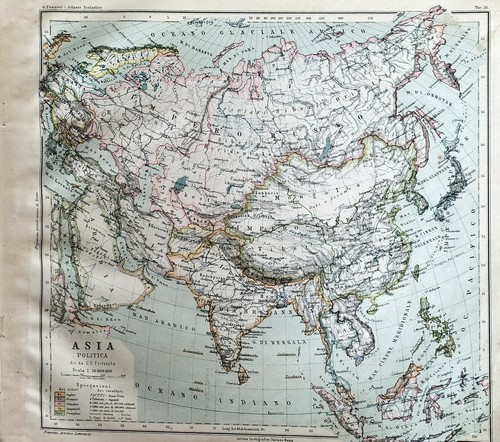 1895 map carta geografica asia - map,