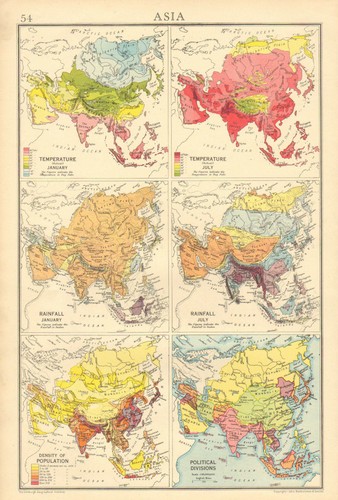 1942 mappa carta asia che - mappa,