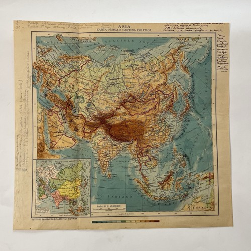 Mappa asia carta - carta, e